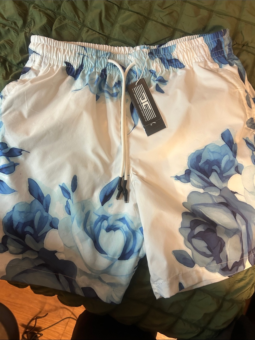 Legacy edition, Jordan Craig  White & Blue Floral men Swim Shorts